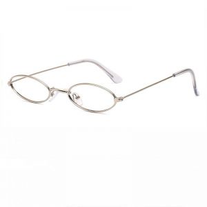 Прозрачни очила овални сребърни рамки