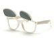 Двойни, слънчеви очила с бяла рамка