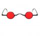 Червени кръгли слънчеви очила с мини стъкла