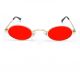 Овални очила тесни червени стъкла