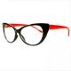 Дамски котешки очила с червени дръжки