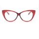 Дамски котешки очила в червено и черно