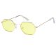 Очила с многоъгълни жълти стъкла 