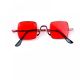 Квадратни очила червени лещи